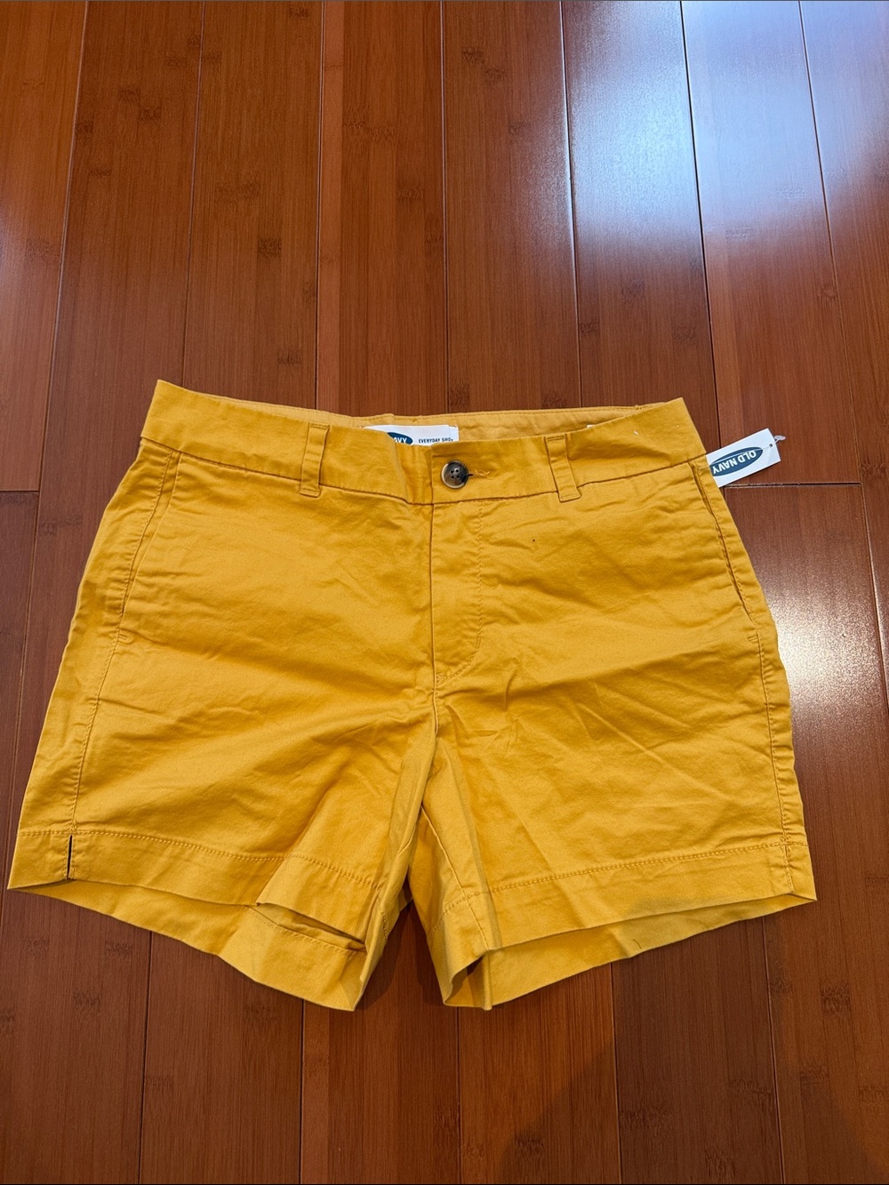 Yellow Cotton Chino Shorts